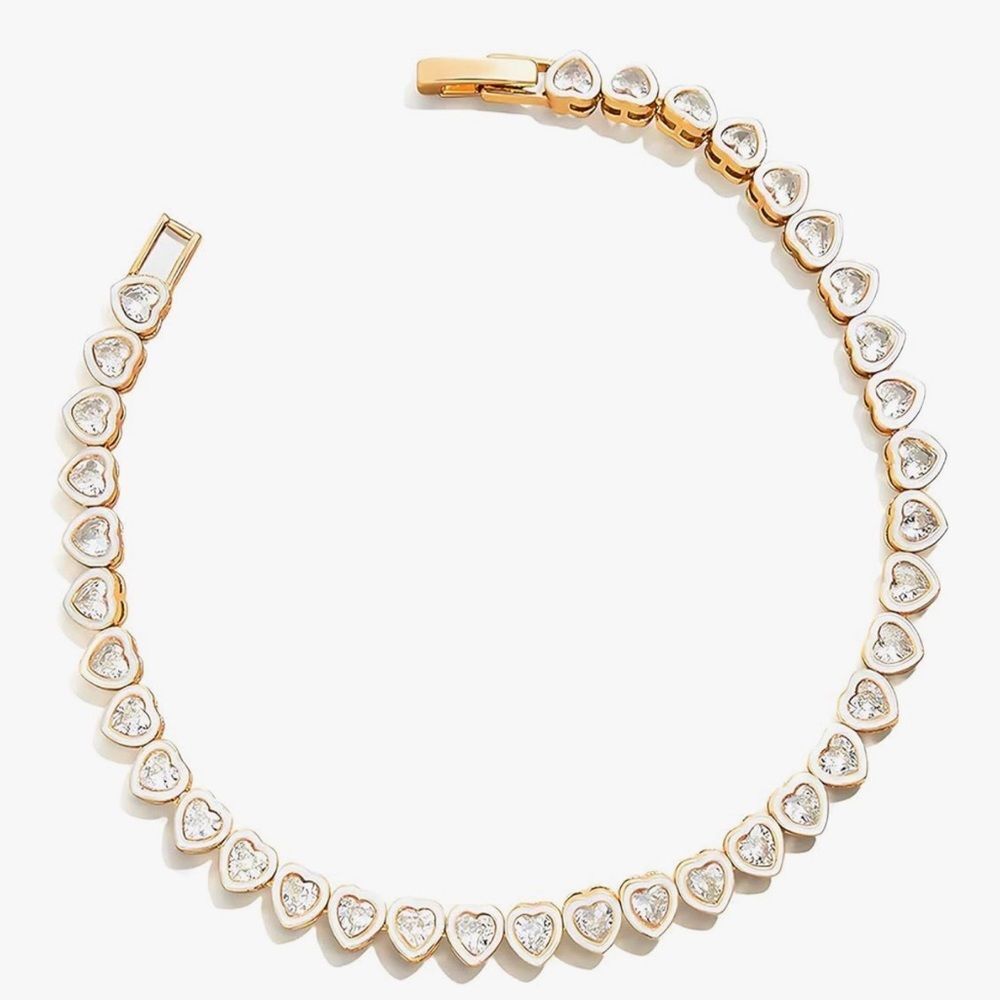 NEW 14k Gold Filled Tennis Gold Heart Bracelet